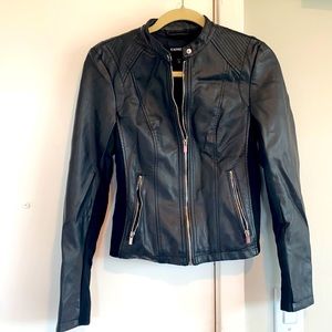 Express black leather jacket